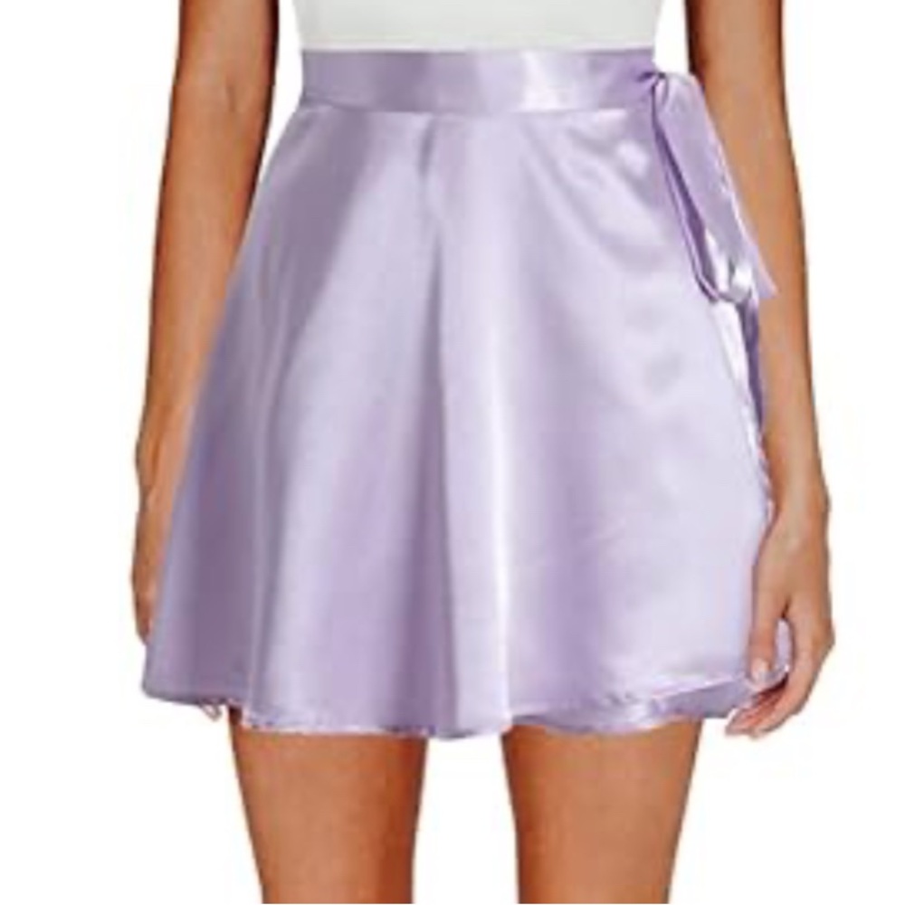 Elegant Lavender Satin Wrap Skirt